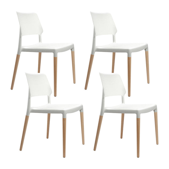 Chair Kingdom Dining Chairs White Stackable Set of 4