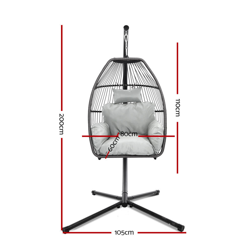 Chair Kingdom Luxury Outdoor Hanging Pod Chair - Grey