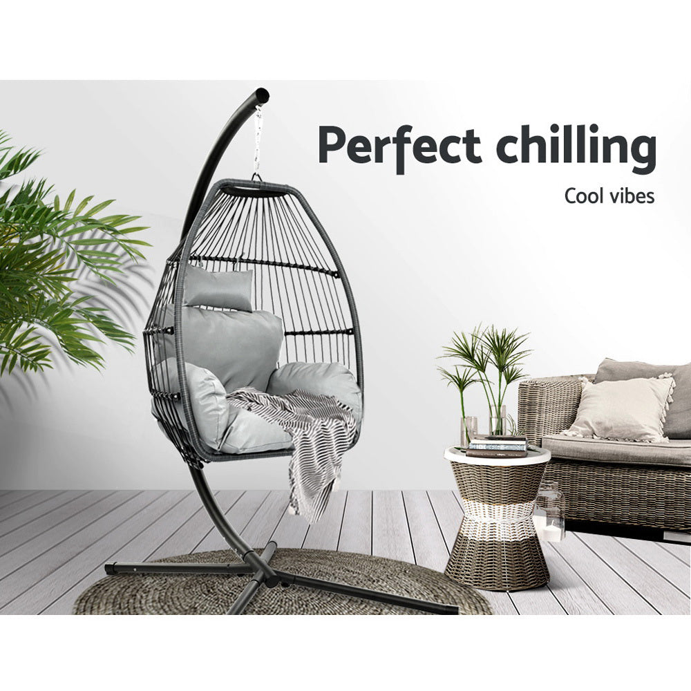 Chair Kingdom Luxury Outdoor Hanging Pod Chair - Grey