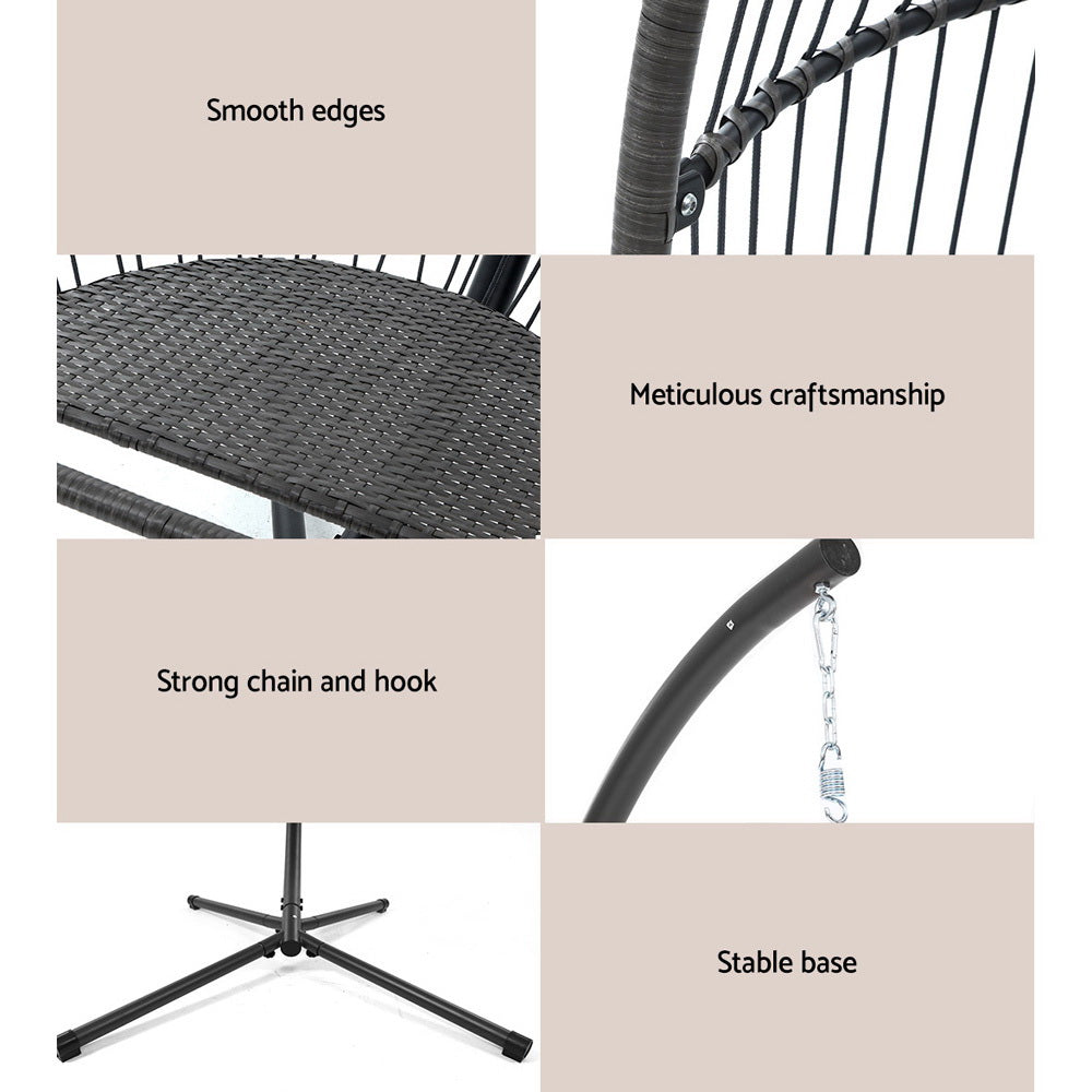 Chair Kingdom Luxury Outdoor Hanging Pod Chair - Grey