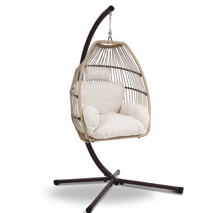 Chair Kingdom Luxury Latte Hanging Swing Chair with Stand