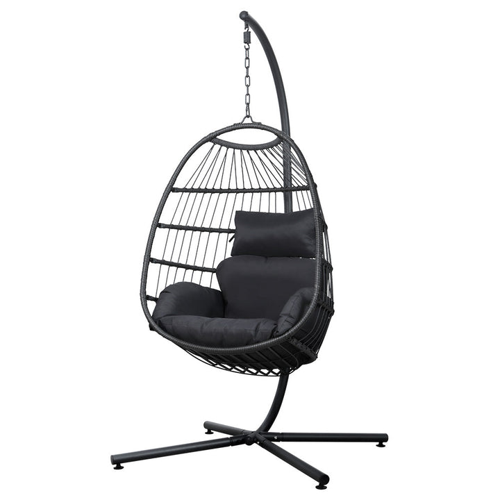 Chair Kingdom Deluxe Grey Egg Swing Chair with Stand