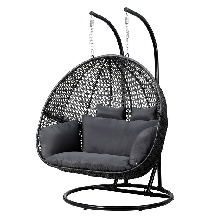 Sorrento Premium 2 Person Hanging Egg Swing Chair - Grey