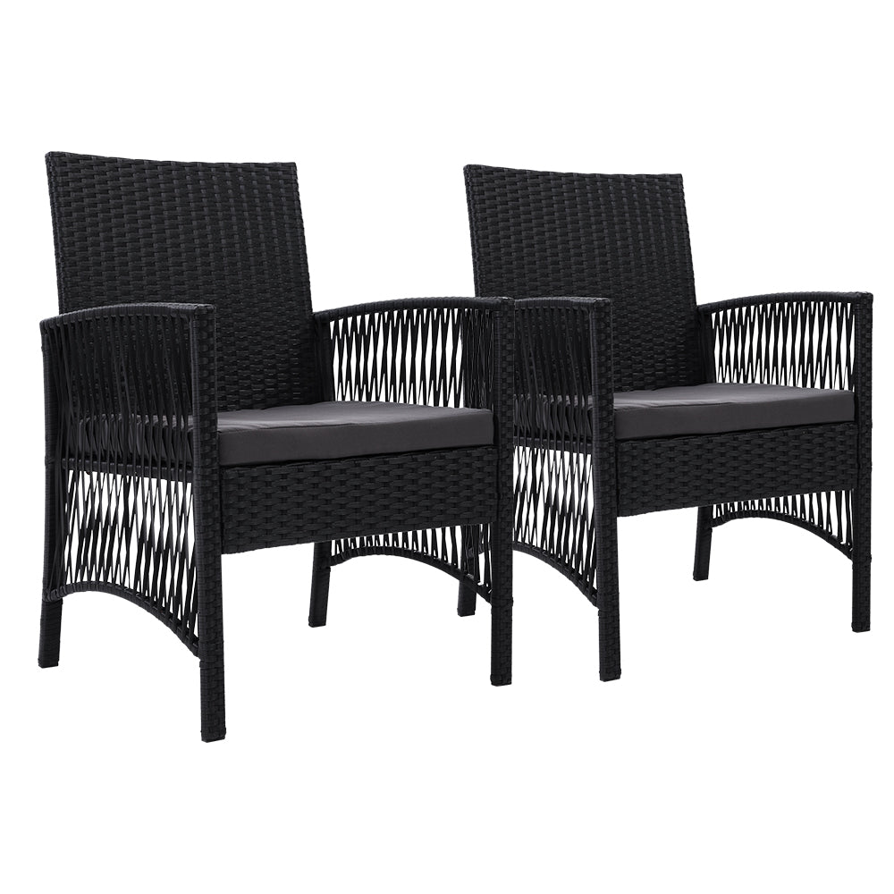 Armadale Luxury Black Bistro Chairs - Set of 2