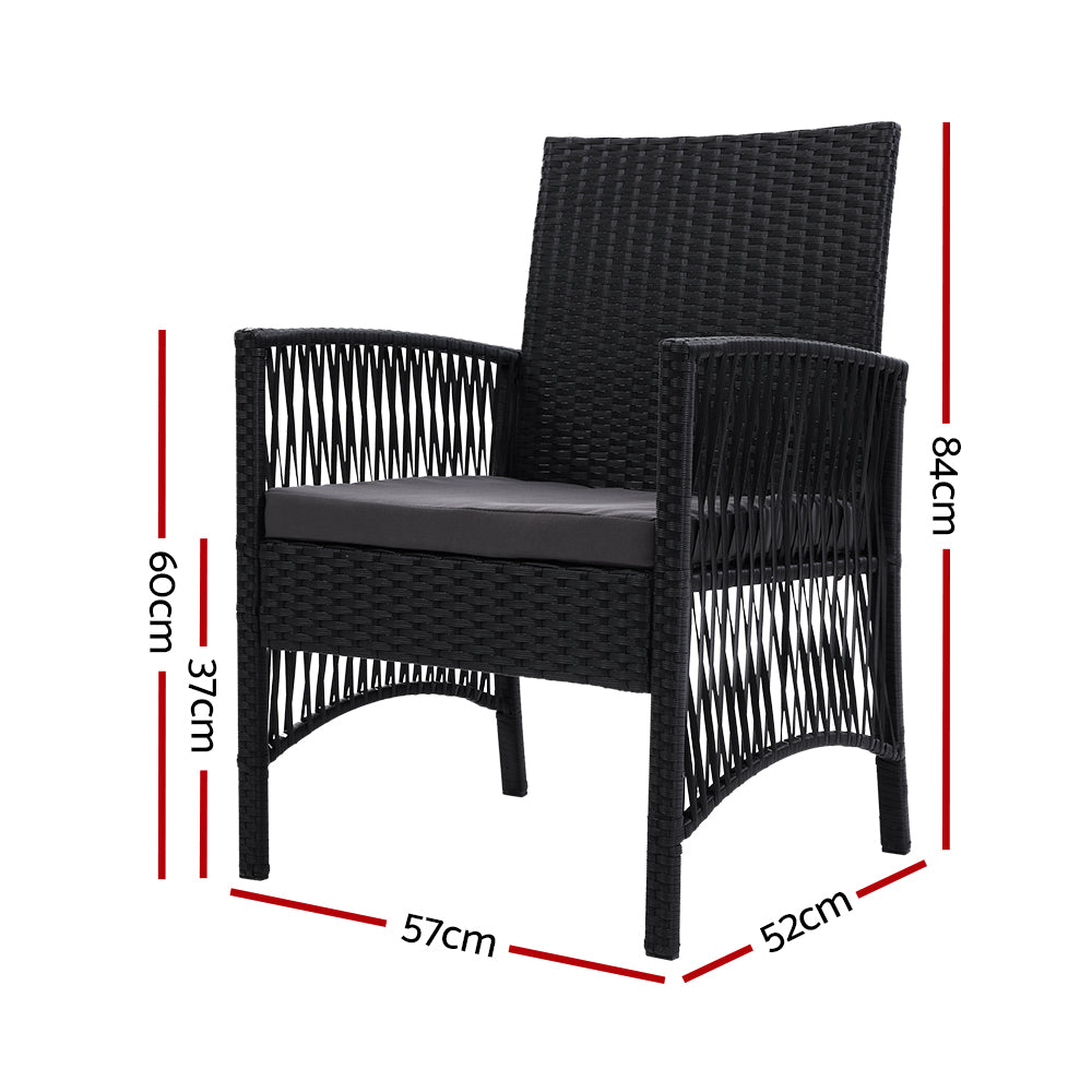 Armadale Luxury Black Bistro Chairs - Set of 2