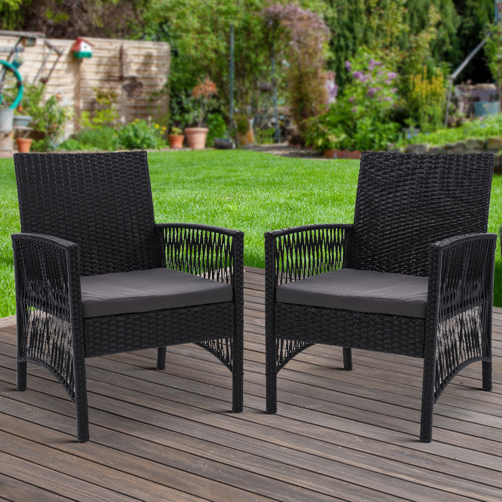 Armadale Luxury Black Bistro Chairs - Set of 2