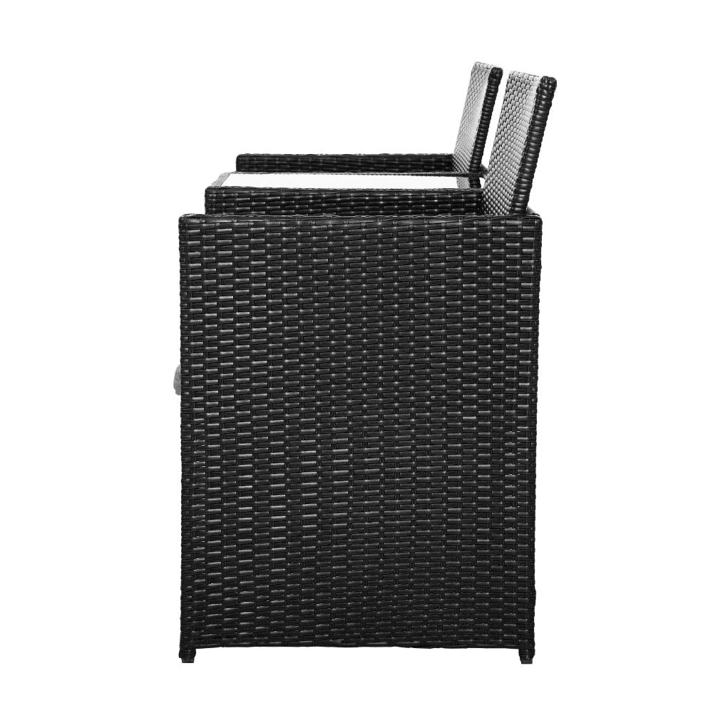 Prahran Luxury Tete-a-Tete Bistro Set - Black