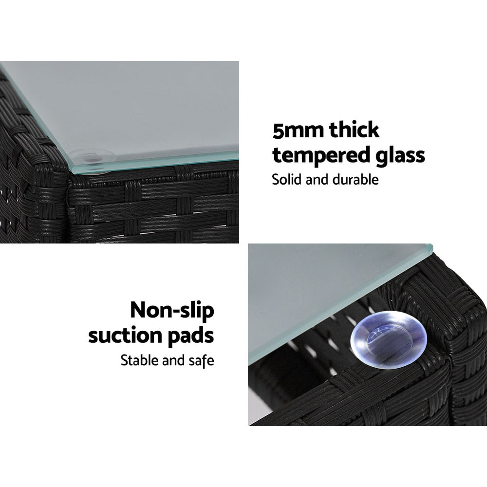 Toorak Luxury 4 Piece Lounge Set with Cover - Black