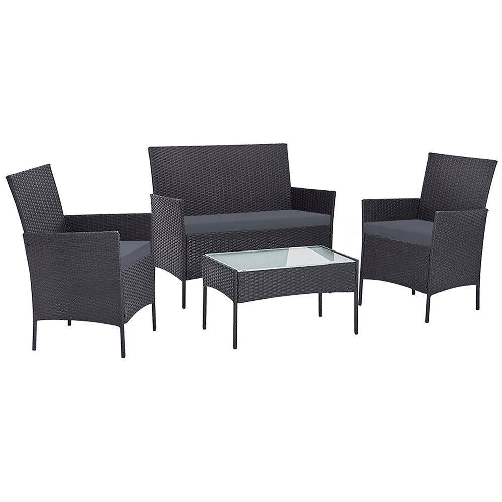Toorak Luxury 4 Piece Outdoor Lounge Set with Storage Cover - Grey