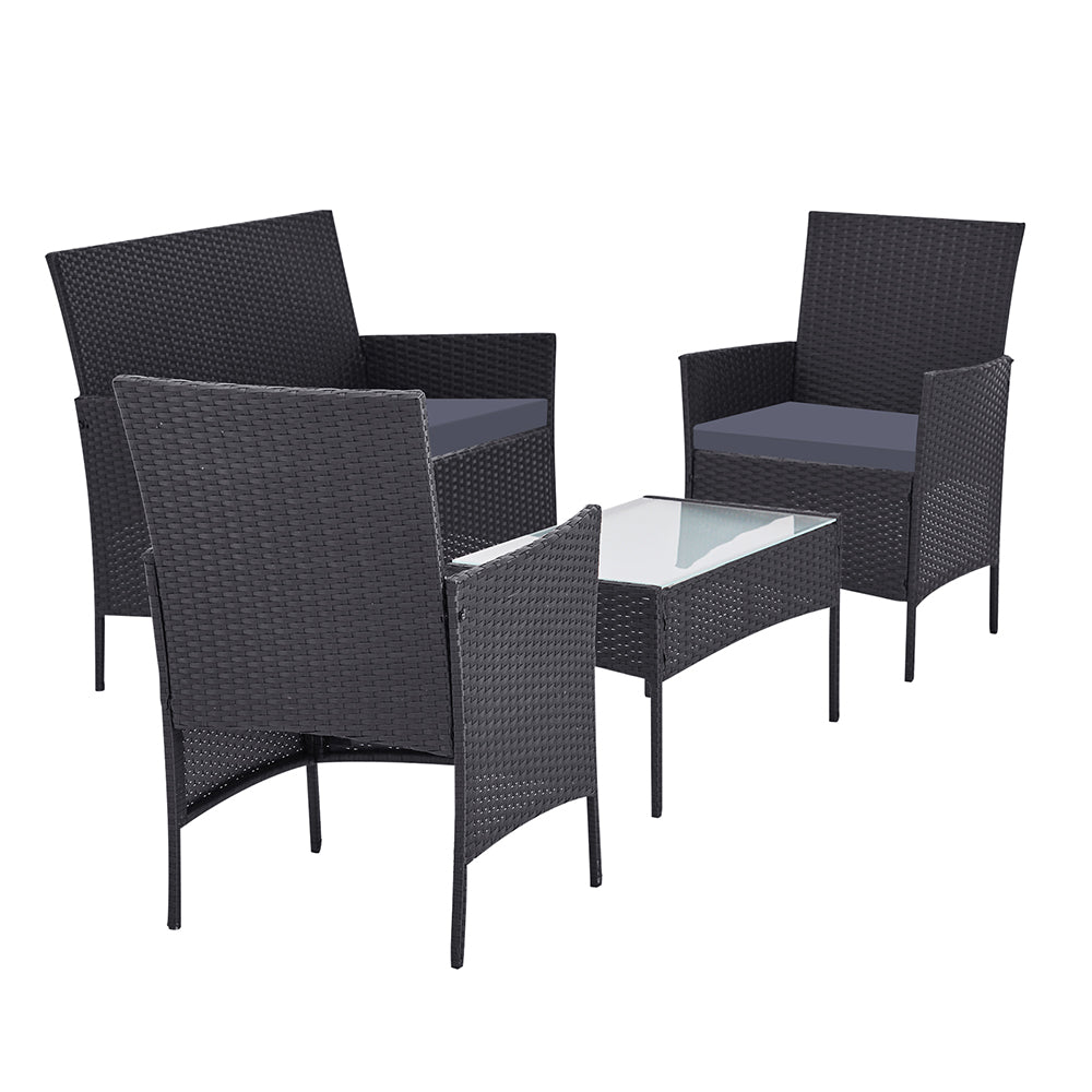 Toorak Luxury 4 Piece Outdoor Lounge Set with Storage Cover - Grey