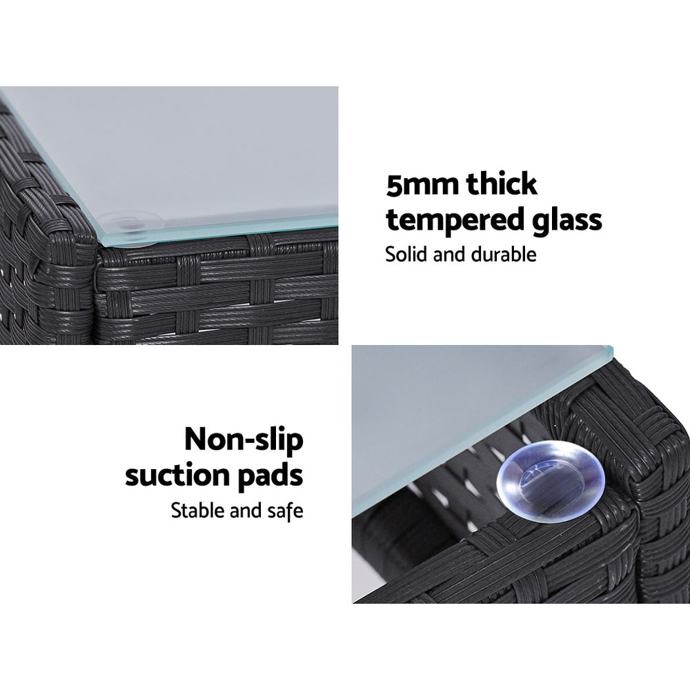 Toorak Luxury 4 Piece Outdoor Lounge Set with Storage Cover - Grey