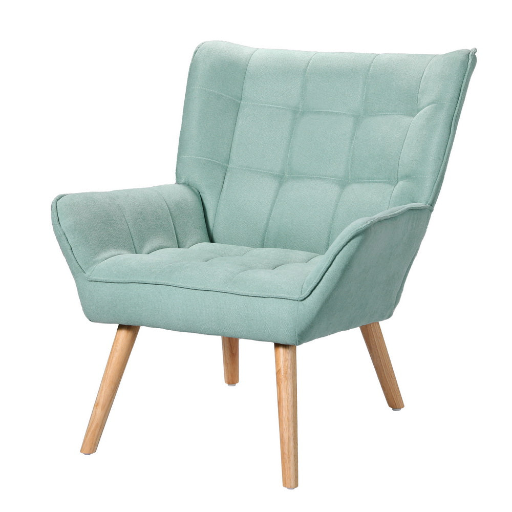 Chair Kingdom   Armchair Lounge Chair Accent Chairs Sofa Linen Fabric Cushion Seat Blue