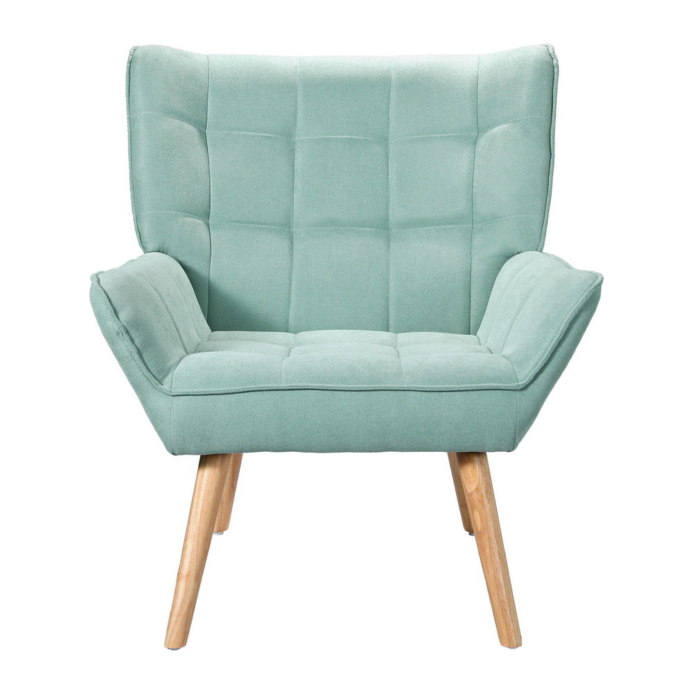 Chair Kingdom   Armchair Lounge Chair Accent Chairs Sofa Linen Fabric Cushion Seat Blue