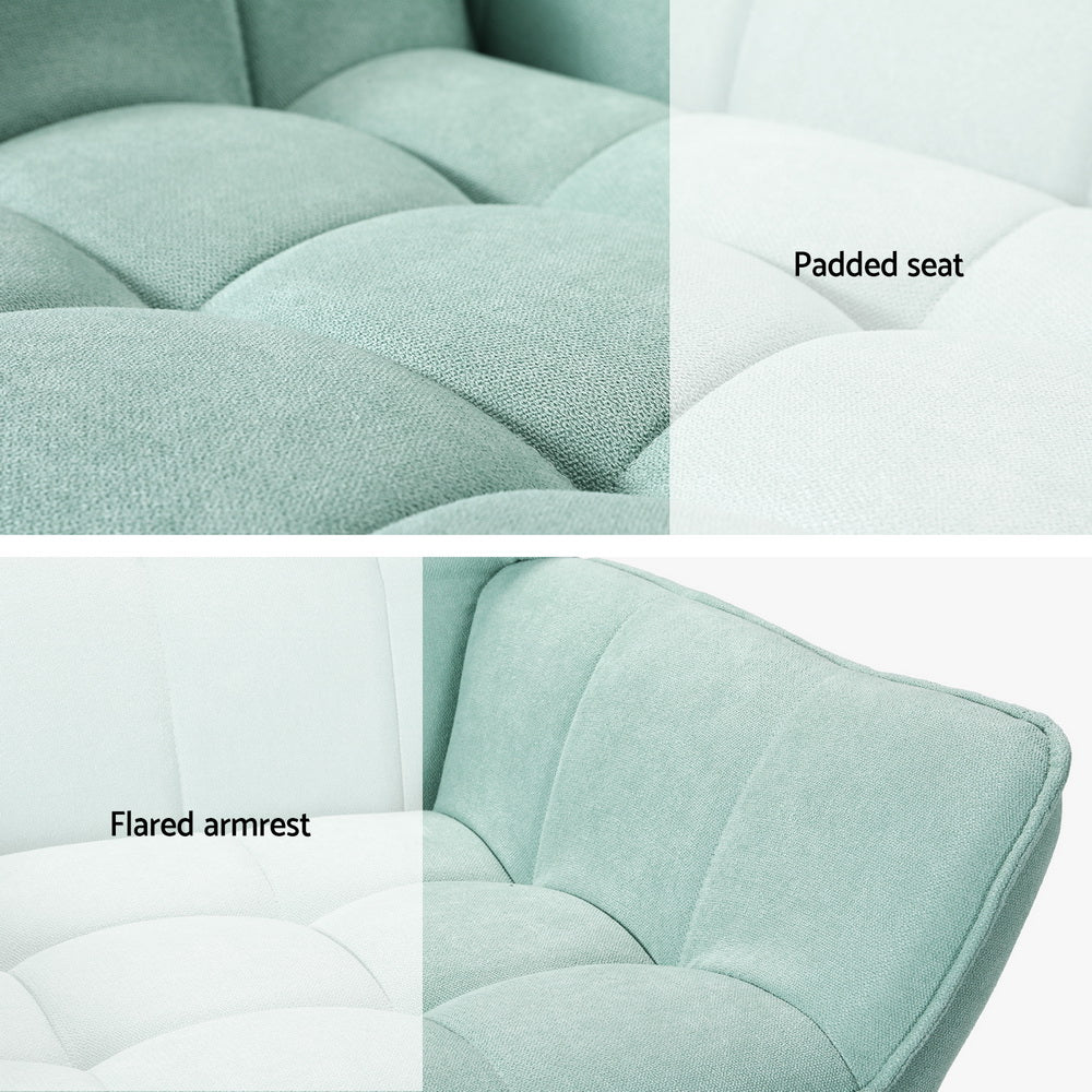 Chair Kingdom   Armchair Lounge Chair Accent Chairs Sofa Linen Fabric Cushion Seat Blue