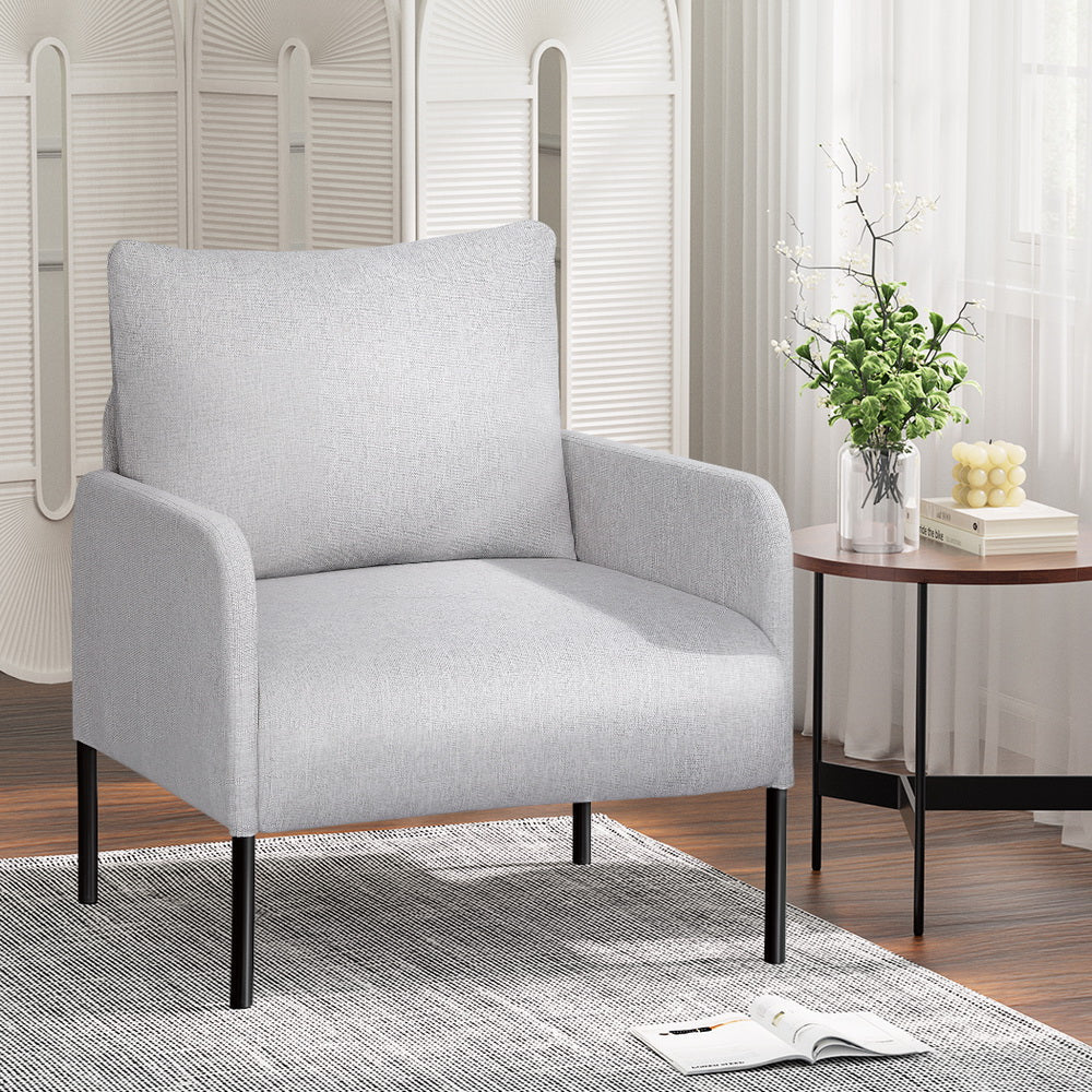 Chair Kingdom   Armchair Accent Chair Pillow Fabric Grey