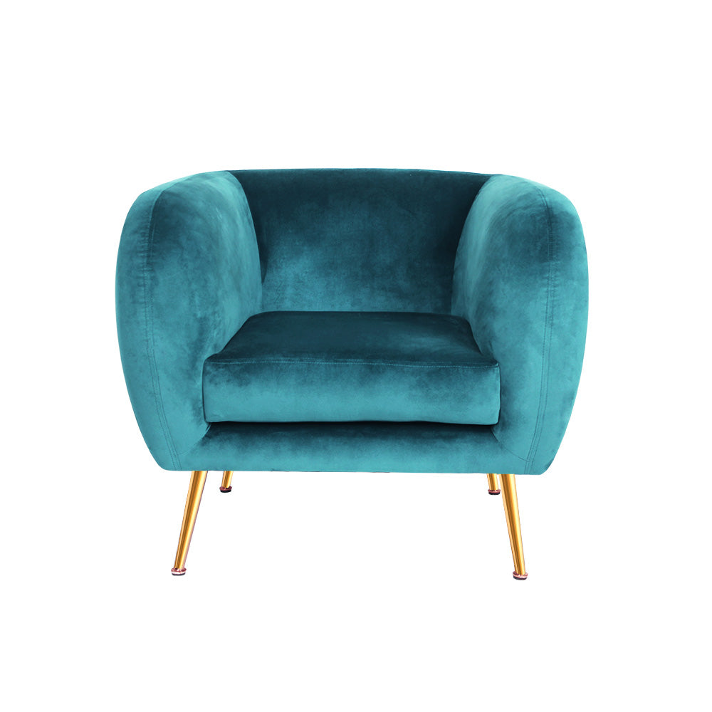 Chair Kingdom   Armchair Lounge Sofa Arm Chair Accent Chairs Armchairs Couch Velvet Green