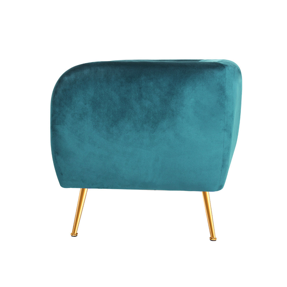 Chair Kingdom   Armchair Lounge Sofa Arm Chair Accent Chairs Armchairs Couch Velvet Green