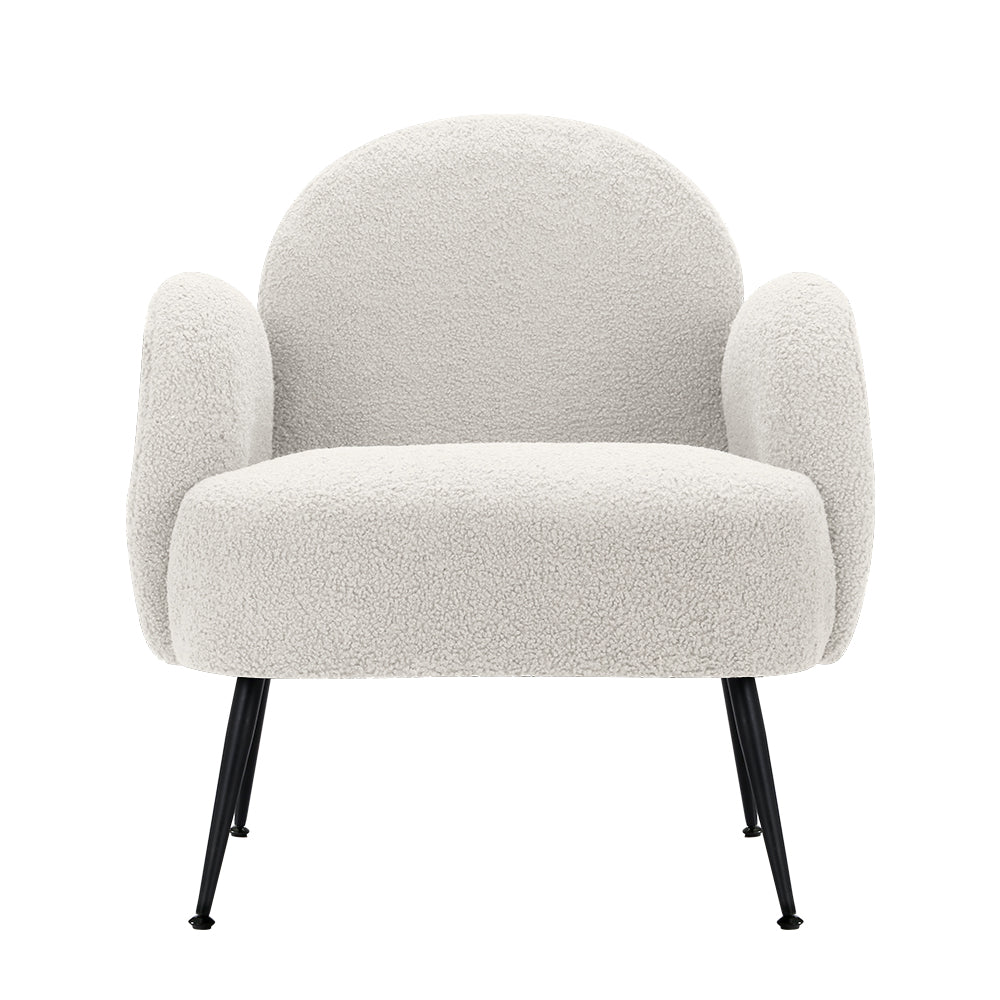 Chair Kingdom   Armchair Lounge Chair Armchairs Accent Arm Chairs Sherpa Boucle White