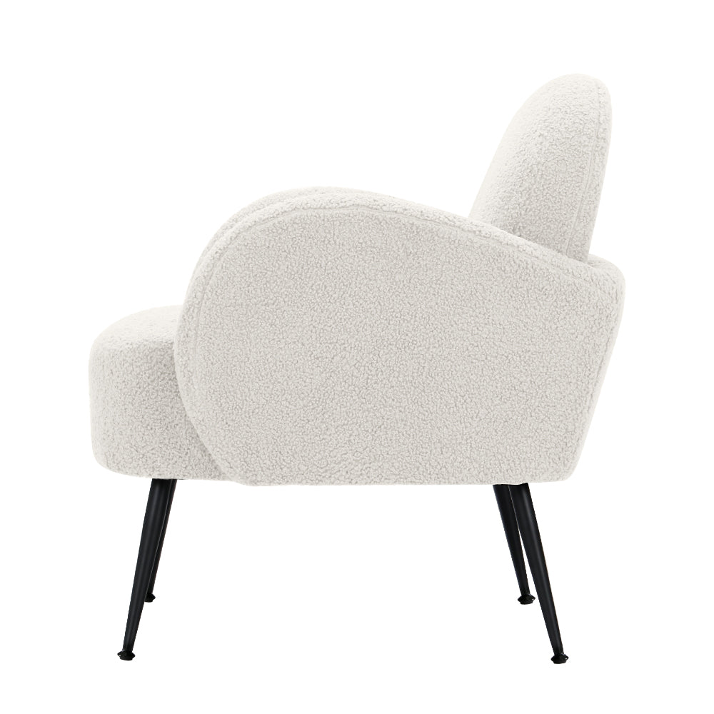 Chair Kingdom   Armchair Lounge Chair Armchairs Accent Arm Chairs Sherpa Boucle White