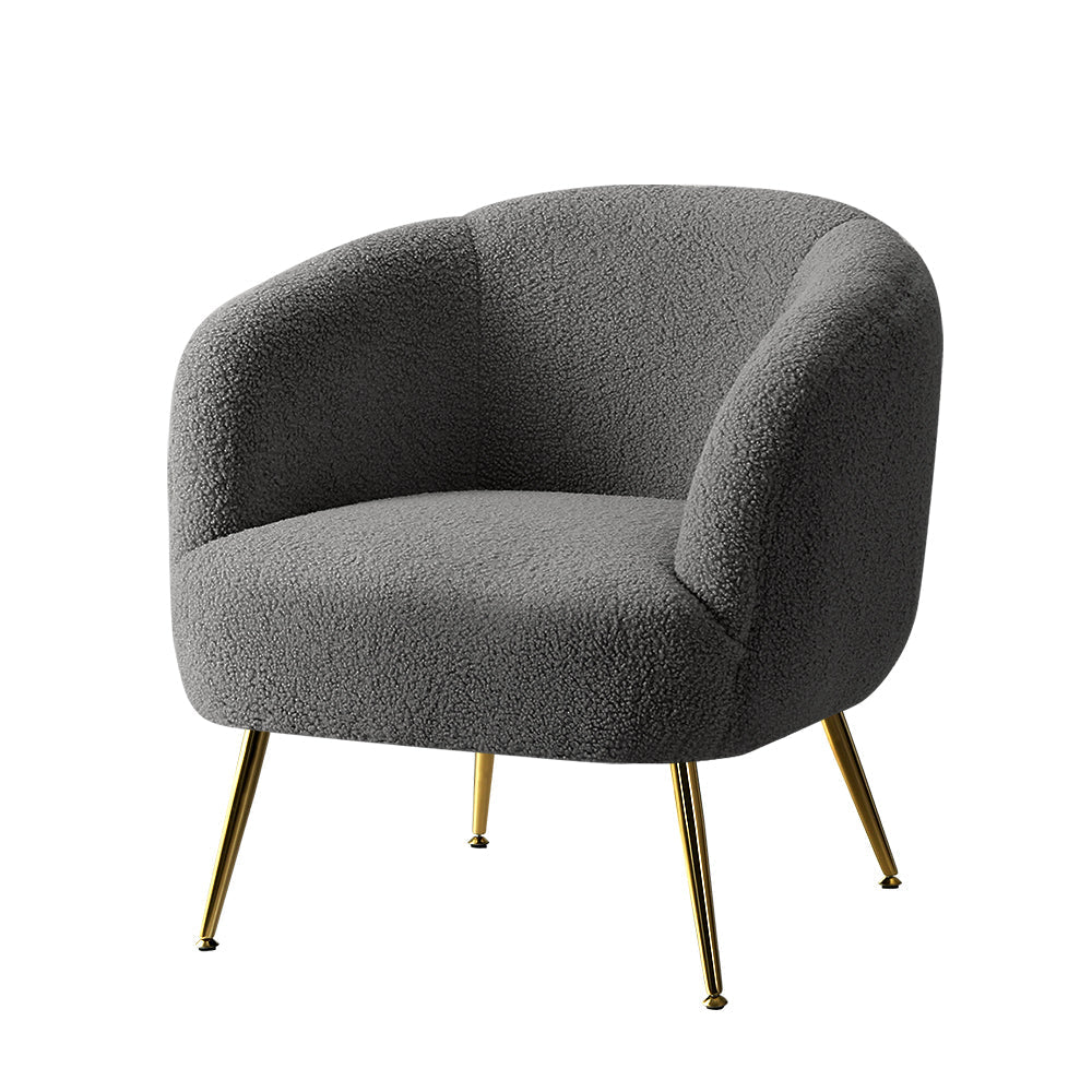 Chair Kingdom   Armchair Lounge Chair Accent Chairs Arm Armchairs Sherpa Boucle Charcoal