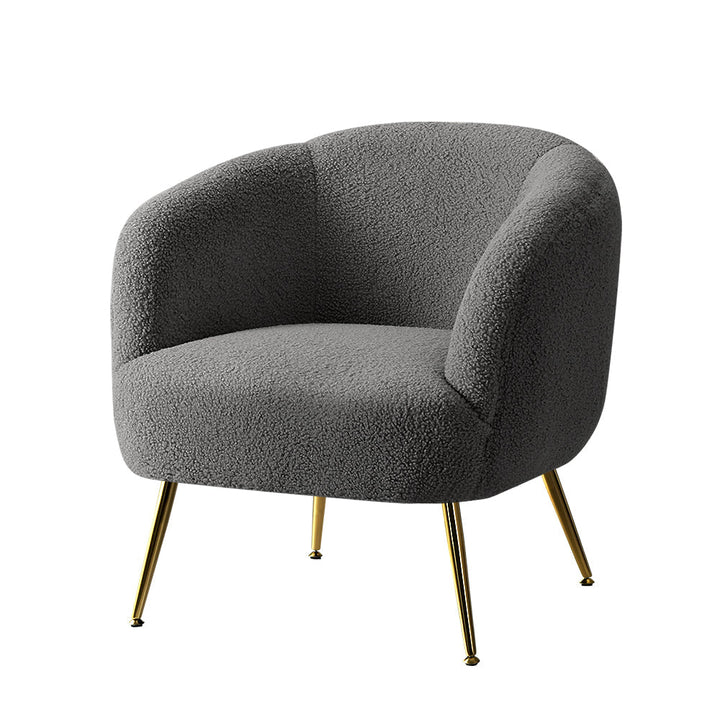 Chair Kingdom   Armchair Lounge Chair Accent Chairs Arm Armchairs Sherpa Boucle Charcoal