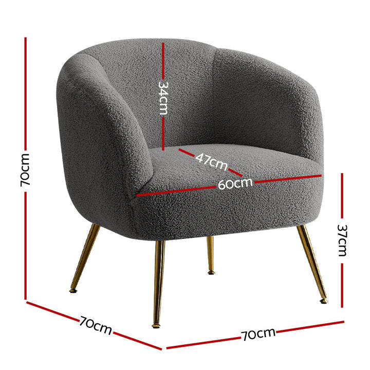Chair Kingdom   Armchair Lounge Chair Accent Chairs Arm Armchairs Sherpa Boucle Charcoal