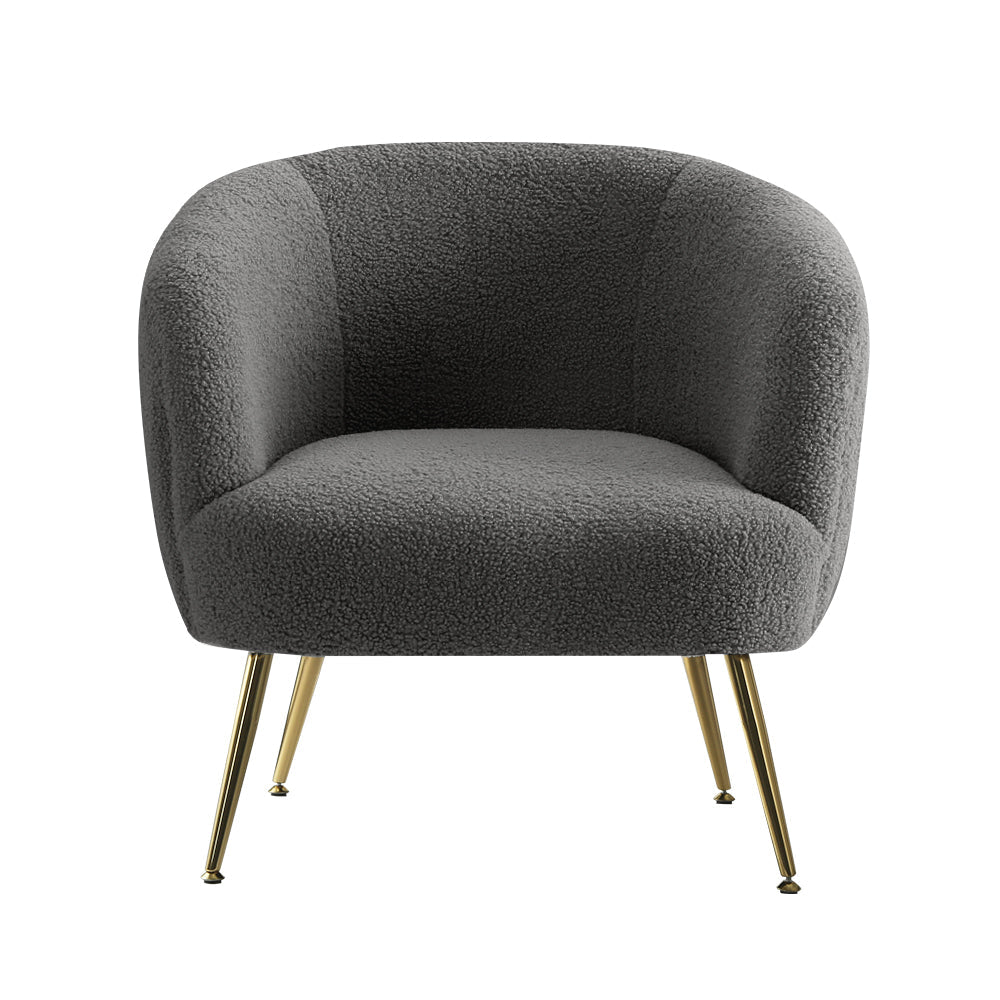 Chair Kingdom   Armchair Lounge Chair Accent Chairs Arm Armchairs Sherpa Boucle Charcoal