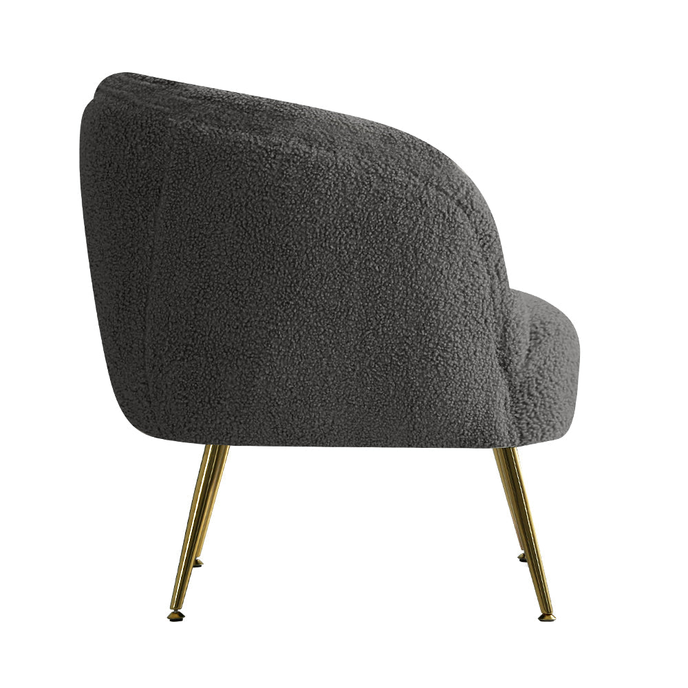 Chair Kingdom   Armchair Lounge Chair Accent Chairs Arm Armchairs Sherpa Boucle Charcoal