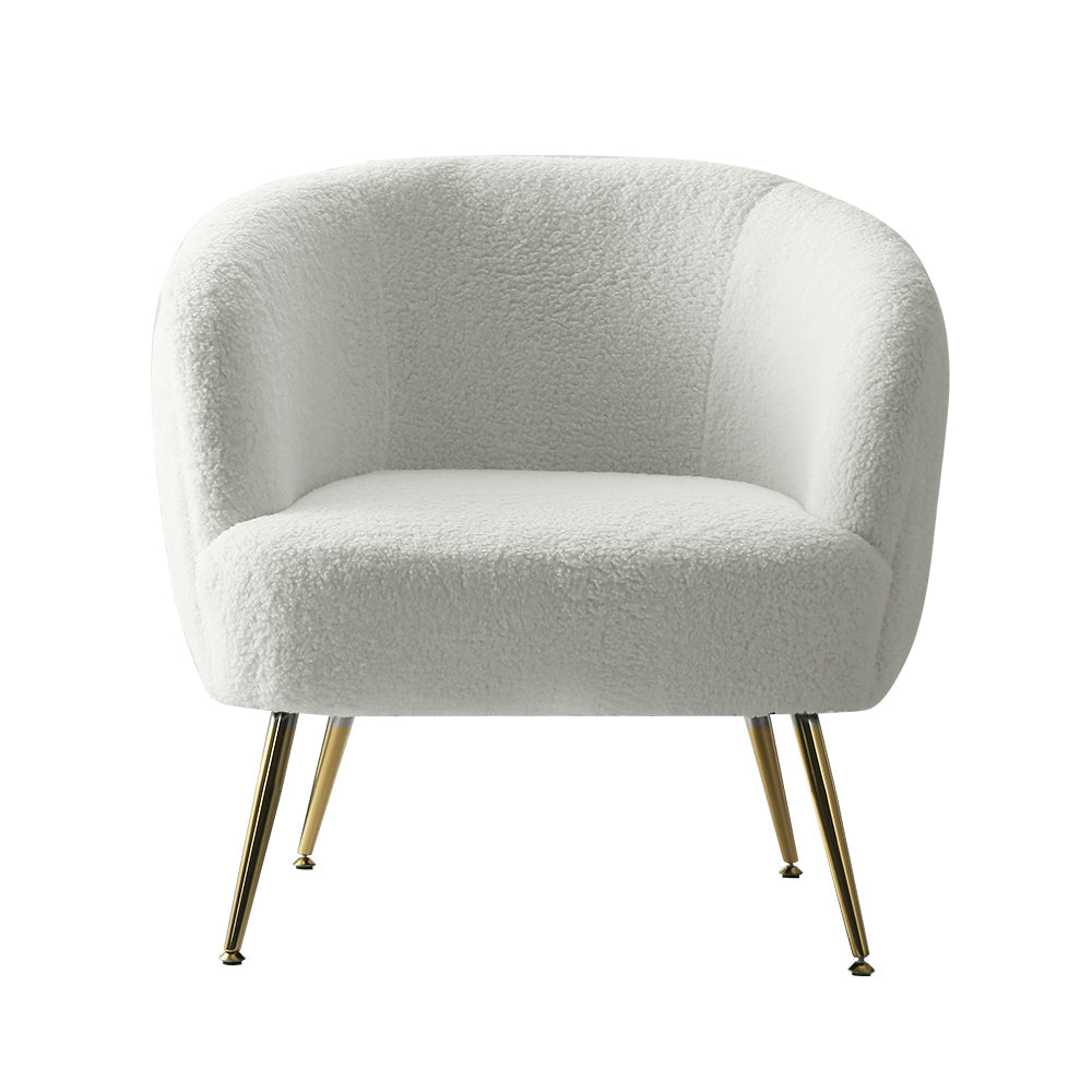 Chair Kingdom   Armchair Lounge Chair Accent Chairs Armchairs Sherpa Boucle Sofa White