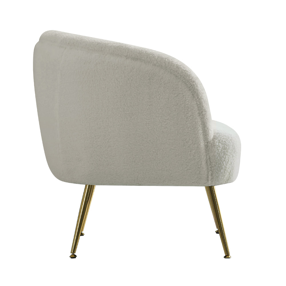 Chair Kingdom   Armchair Lounge Chair Accent Chairs Armchairs Sherpa Boucle Sofa White