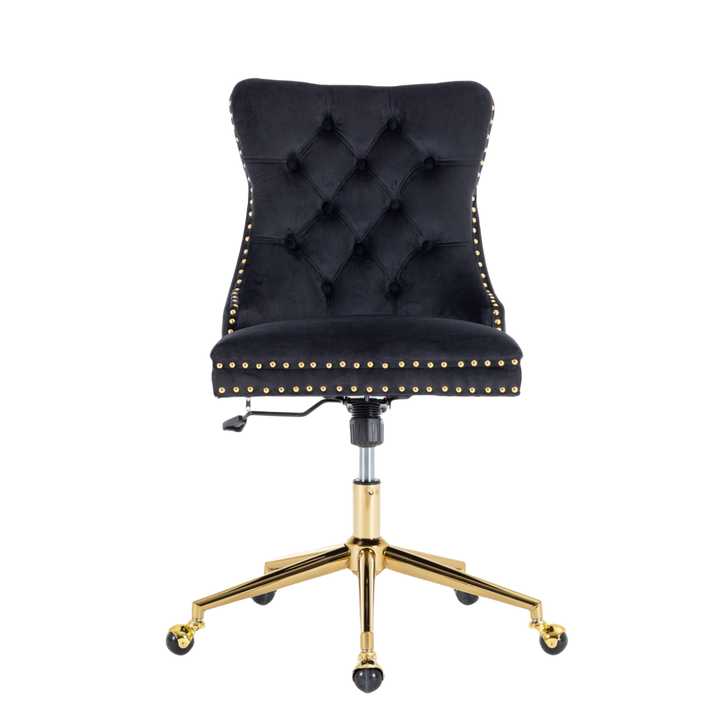 Velvet Home Office Chair- Black