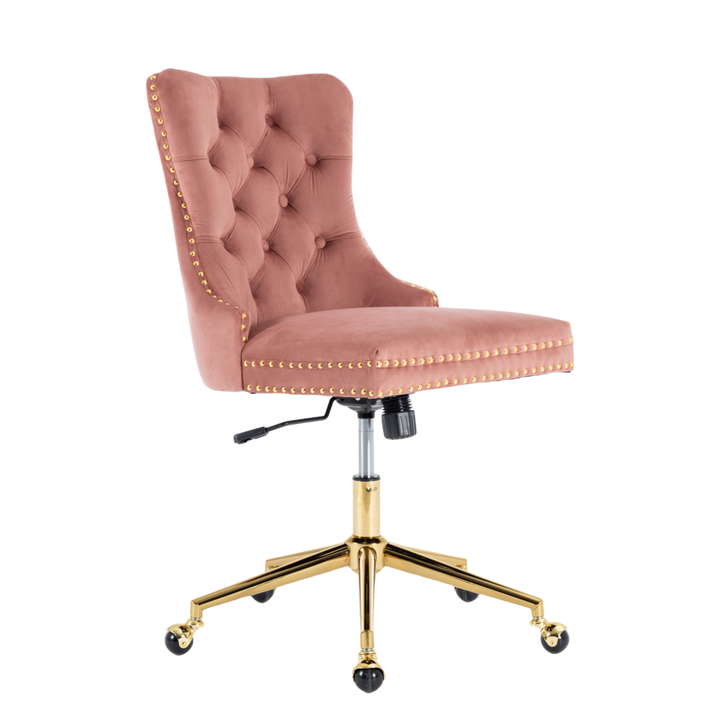 Velvet Home Office Chair- Pink