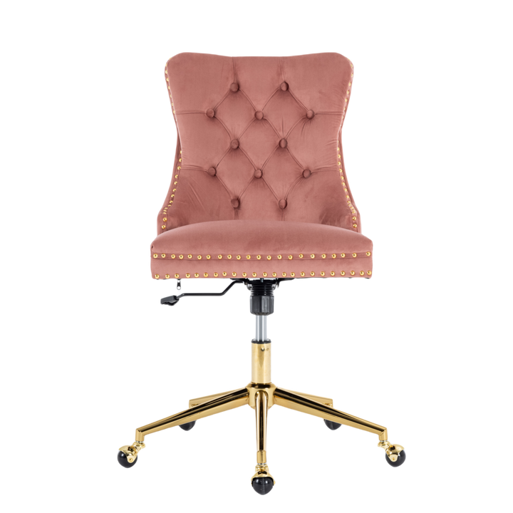 Velvet Home Office Chair- Pink