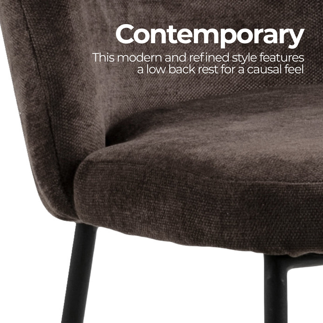 Barstool Brown Fabric Steel Black Legs